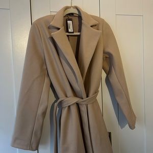 Boohoo Wool Look Belted Coat